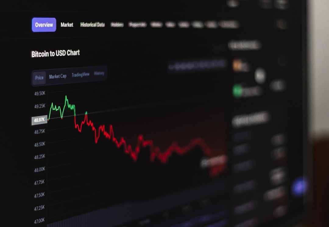 Crypto. by Boat Brands a computer screen displaying a stock market chart